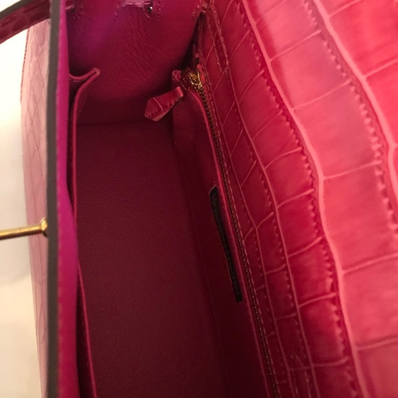 House of Hello Pink Leather Kelly Bag 💯 Authentic - Picture 7 of 14